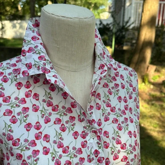 J. Crew Pink Floral Button-Down Liberty Cloth - Picture 6 of 7